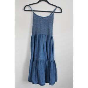 NWT Gap Blue Smocked Summer Drawstring Adjustable Dress